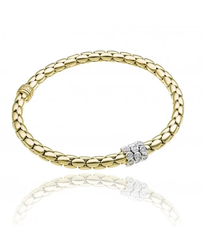 Bracciale Elastico Chimento Stretch Spring in Oro Giallo con Diamanti