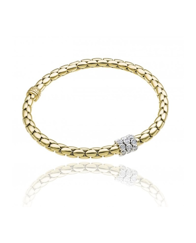 Bracciale Elastico Chimento Stretch Spring in Oro Giallo con Diamanti