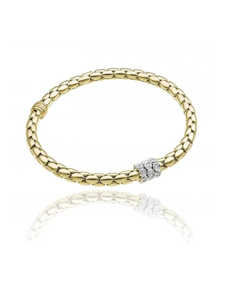 Bracelet élastique Chimento Stretch Spring en or jaune avec diamants