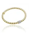 Chimento Stretch Spring Elastic Bracelet in Yellow Gold with Diamonds