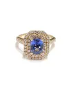 Bague Crivelli en or rose avec diamants et saphir