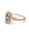Bague Crivelli en or rose avec diamants et saphir