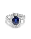 Crivelli Ring in White Gold with Diamonds and Oval Sapphire