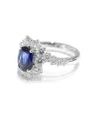 Bague Crivelli en or blanc avec diamants et saphir ovale