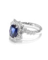 Crivelli Ring in White Gold with Diamonds and Oval Sapphire
