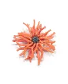 Broche Malafimmina en Argent avec Corail Orange et Labradorite