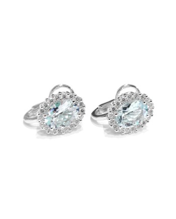 Crivelli earrings in white gold with aquamarine and diamonds