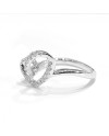 Crivelli Ring in White Gold with Asymmetric Heart of Diamonds