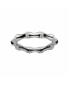 Gucci Bamboo Semi-Rigid Bracelet in White Gold and Diamonds