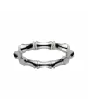 Gucci Bamboo Semi-Rigid Bracelet in White Gold and Diamonds