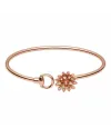 Bracciale Rigido Gucci Flora in Oro Rosa e Fiore con Diamanti