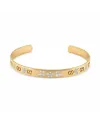 Bracciale Rigido Gucci Icon Blooms in Oro Giallo con Smalto Bianco