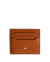 Porte-cartes Montblanc Meisterstück en cuir rouille avec 6 compartiments