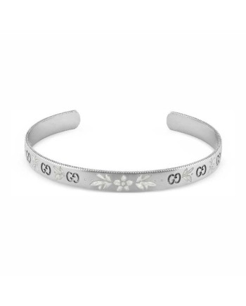 Bracelet Gucci Icon Blooms en or blanc et émail blanc