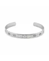 Gucci Icon Blooms Bangle in White Gold with White Enamel