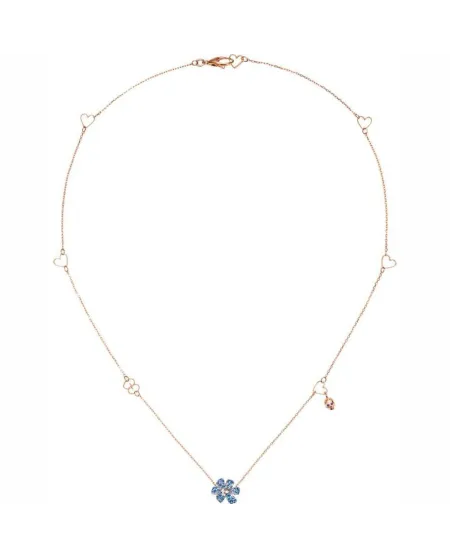 Collana Gucci Flora in Oro Rosa e Bianco con Pendente a Fiore