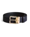 Ceinture Montblanc en cuir réversible bleu/noir avec boucle carrée