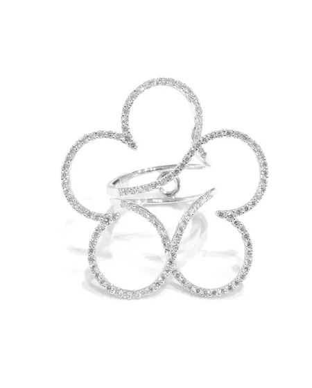 Anello Crivelli in Oro Bianco con Fiore di Diamanti