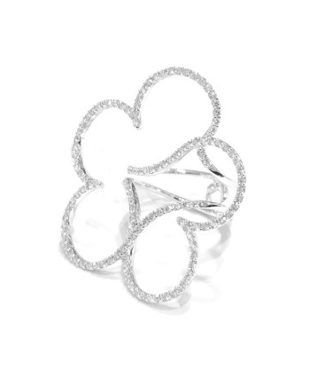 Bague Crivelli en or blanc avec fleur de diamant