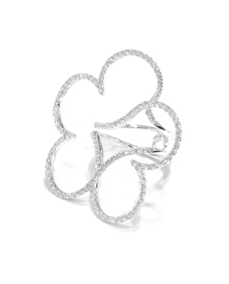 Anello Crivelli in Oro Bianco con Fiore di Diamanti