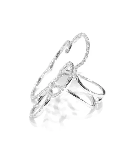 Crivelli Ring in White Gold with Diamond Flower