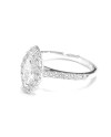 Anello Crivelli in Oro Bianco con Diamante Marquise e Diamanti