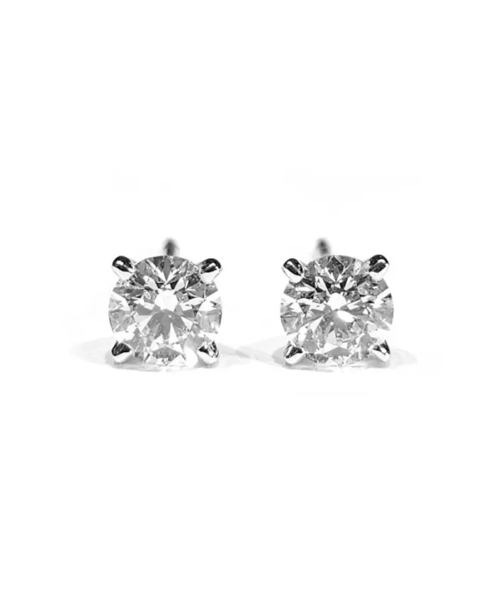 Crivelli Light Point Earrings in White Gold and 1 ct Diamonds