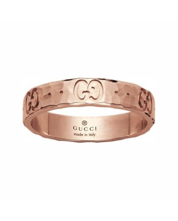 Bague Gucci Icon en or rose martelé 18 carats 4 mm YBC414006002