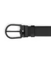 Montblanc Belt in Black Horseshoe PVD Leather