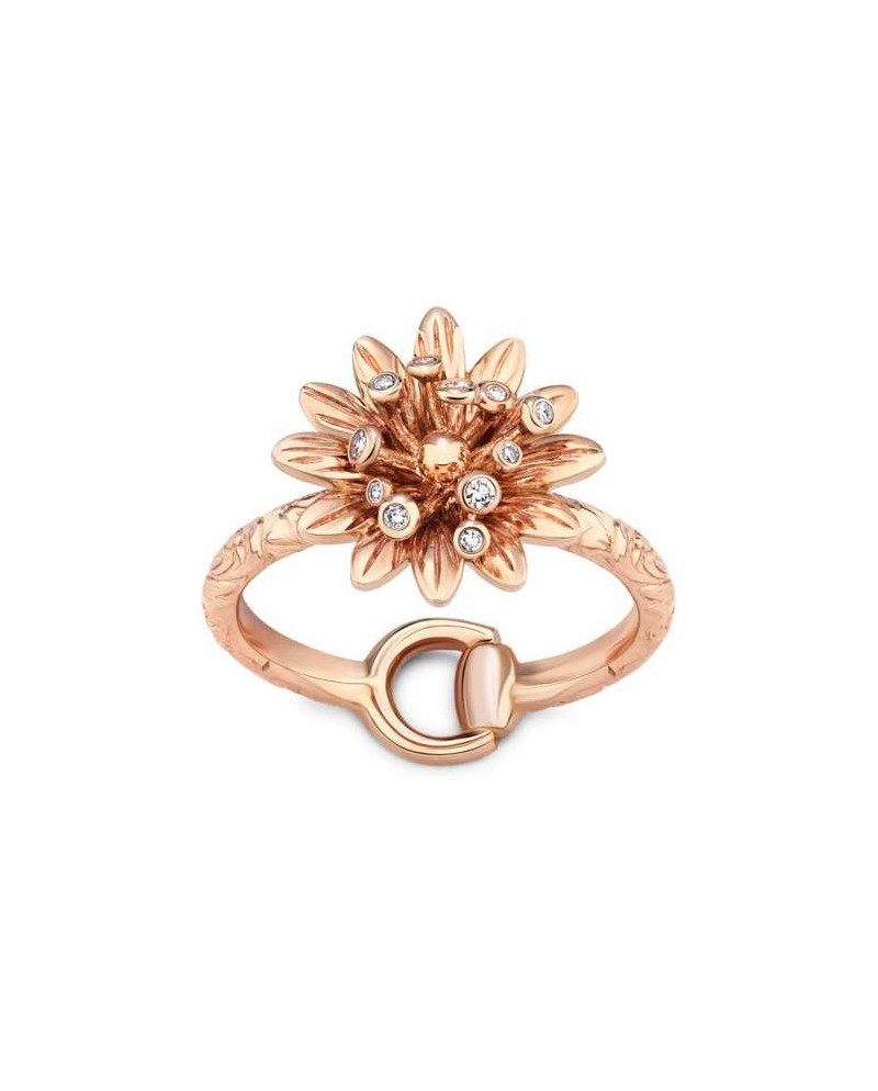 Gucci Flora Ring in Rose Gold with Flower and Diamonds