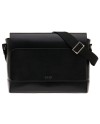 Porte-documents Pineider Daily Messenger en Cuir Lisse Noir