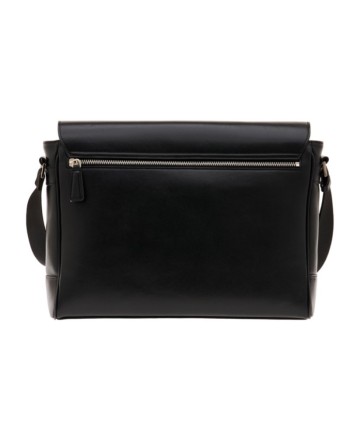 Cartella Messenger Pineider Daily in Pelle Nera Liscia