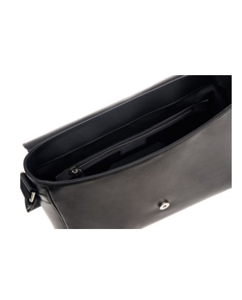 Porte-documents Pineider Daily Messenger en Cuir Lisse Noir