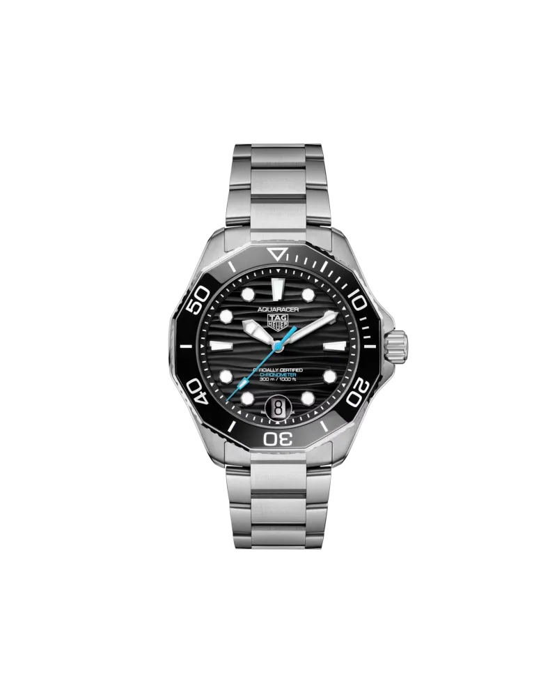 Montre Tag Heuer Aquaracer 300 Professional Date noire avec bracelet en acier Montre Tag Heuer Aquaracer 300 Professional Date noire avec bracelet en acier