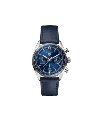 Tag Heuer Carrera Glassbox Blue Automatic Chronograph with Leather Strap