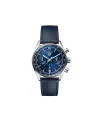 Cronografo Automatico Tag Heuer Carrera Glassbox Blu con Cinturino in Pelle