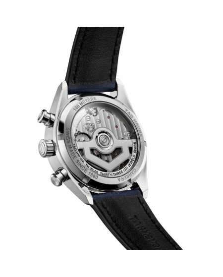 Tag Heuer Carrera Glassbox Blue Automatic Chronograph with Leather