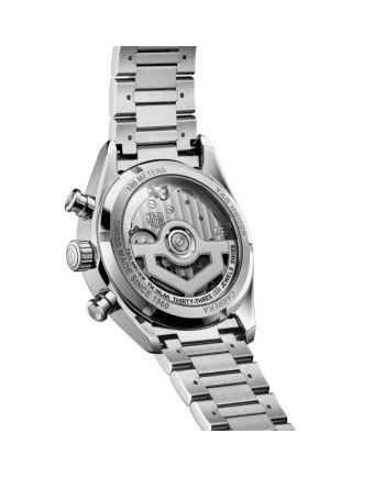 Tag Heuer Carrera Glassbox Chronographe Automatique Argent avec Bracelet en Acier