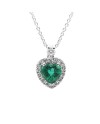 Crivelli Choker in White Gold with Diamonds and Emerald Heart