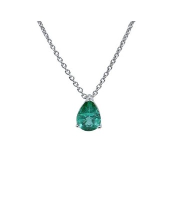 Crivelli Necklace in White Gold Emerald Drop