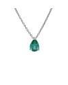 Crivelli Necklace in White Gold Emerald Drop