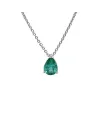 Crivelli Necklace in White Gold Emerald Drop