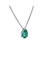 Crivelli Necklace in White Gold Emerald Drop