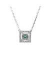 Crivelli Choker in White Gold with Pavé Diamonds and Emerald