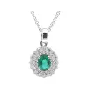 Crivelli Choker in White Gold with Diamonds and Emerald