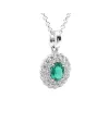 Crivelli Choker in White Gold with Diamonds and Emerald