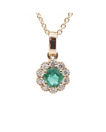 Crivelli Choker in Rose Gold with Diamonds and Emerald