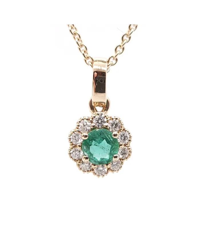 Crivelli Choker in Rose Gold with Diamonds and Emerald