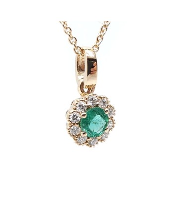 Girocollo Crivelli in Oro Rosa con Diamanti e Smeraldo