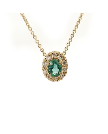 Crivelli Choker in Rose Gold with Diamonds and Emerald